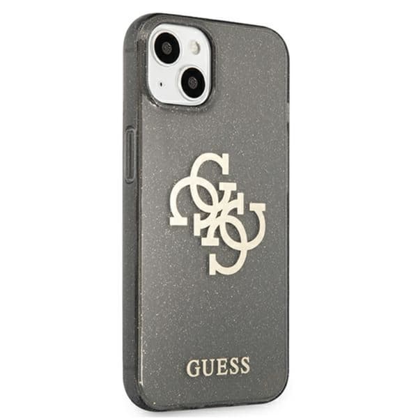 Guess Glitter 4G Stor Logotyp - iPhone 13 mini-skal (Svart)