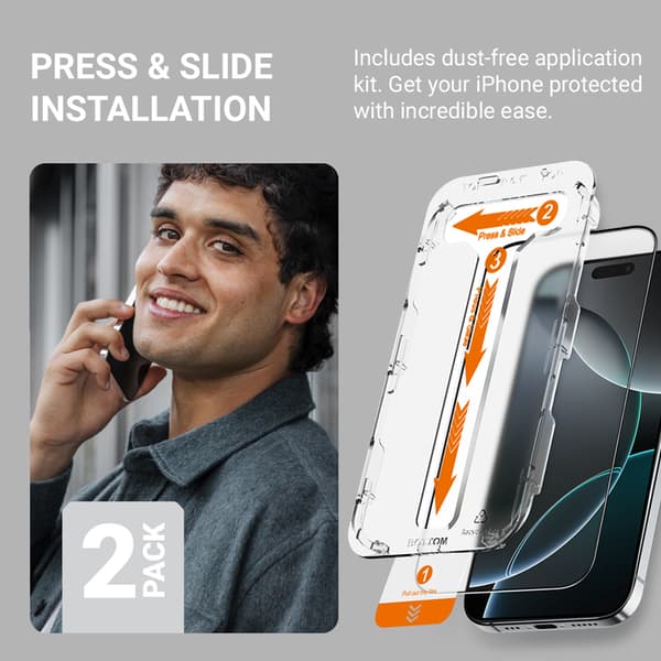 Crong EasyShield 2-pak - Hærdet Glas iPhone 15 Pro Max (2 stk.)
