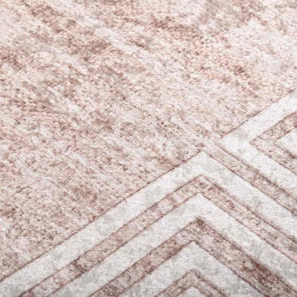 vidaXL vaskbart tæppe, 190x300 cm, beige, skridsikkert