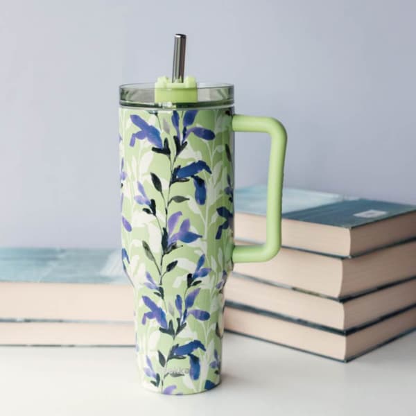 Quokka Stream - Termosmugg i rostfritt stål 1200ml med sugrör (Matcha)
