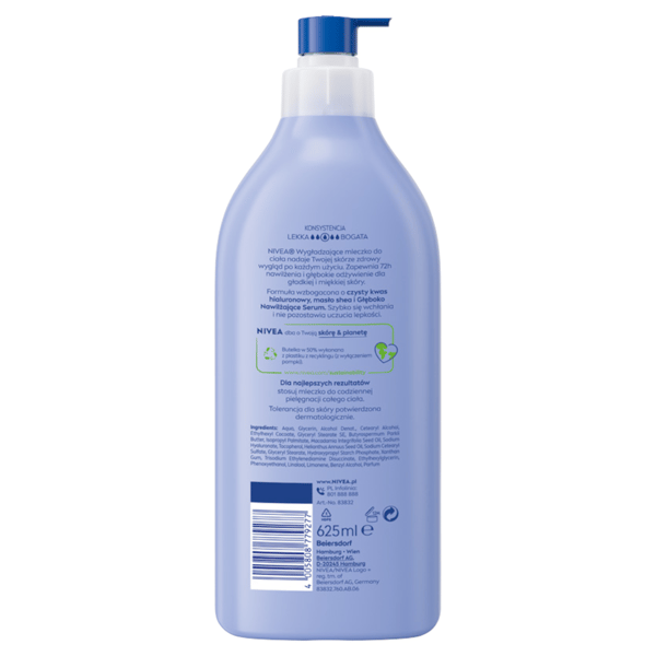 NIVEA Glattgjørende kropslotion 625 ml med pumpe