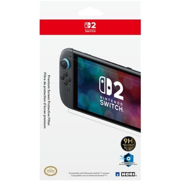 Hori Premium 9H Skærmbeskyttelsesfilter NSX-059E til Nintendo Switch 2 Gennemsigtig