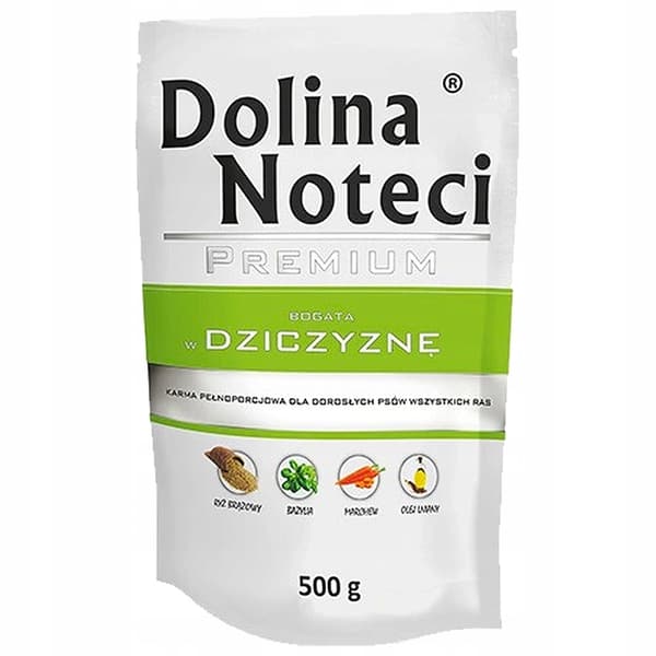 Dolina Noteci Premium vildt vådfoder til hunde 10x500g