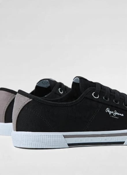 PEPE JEANS BRADY MEN BASIC HERRSKO SVARTA LÅGA SNEAKERS 44 AWE