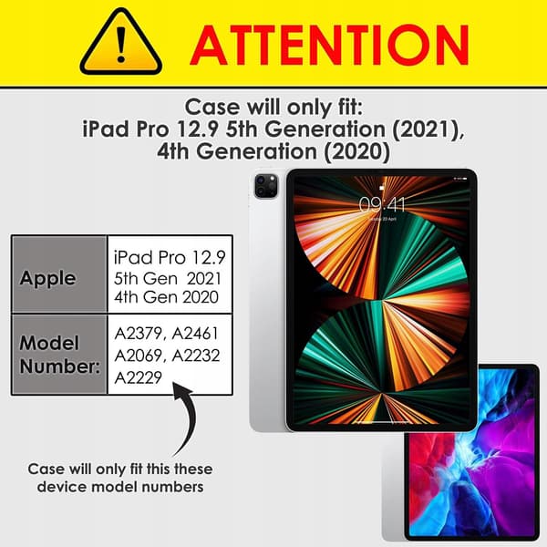 ETUI TIL APPLE IPAD PRO 12.9" 4/5/6GEN BLÅ LUKKET MED FLAP