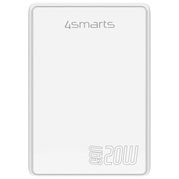 4smarts FlatPlug Duos 20W GaN USB-C + USB-A Vægoplader Hvid