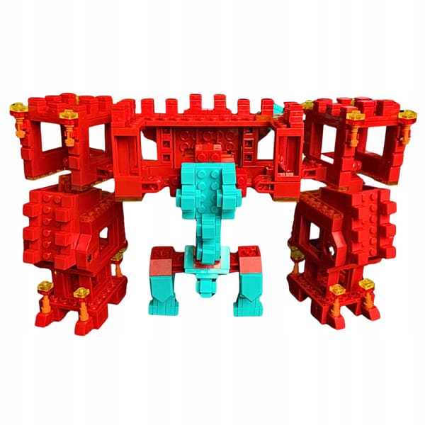 Minecraft Robot Fæstning 2 i 1 Hus LED Gaming Byggesæt
