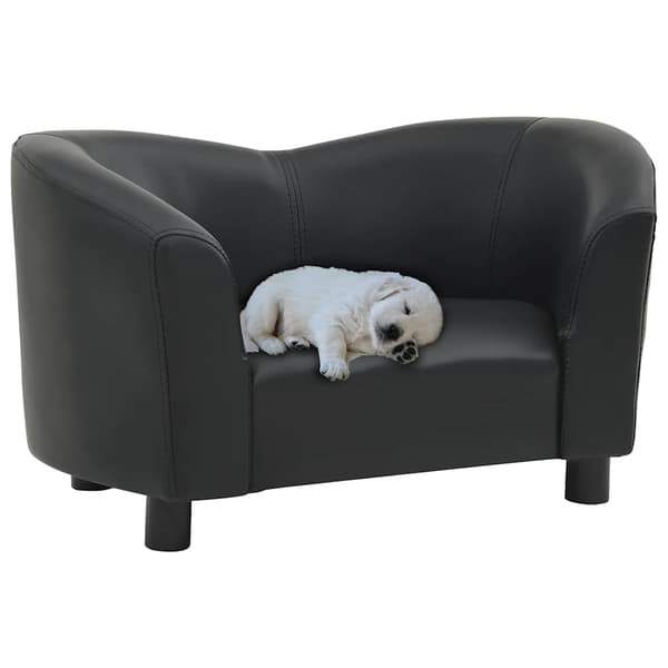 vidaXL hundesofa, sort, 67x41x39 cm, kunstlæder