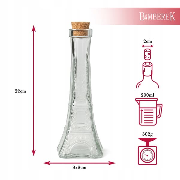 5x Paris Tower glasflasker 200ml karaffel til alkohol vin bryllupsgave