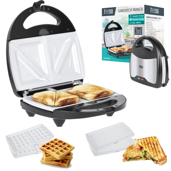 Teesa 800W smörgåsmaskin grill våfflor rostat bröd