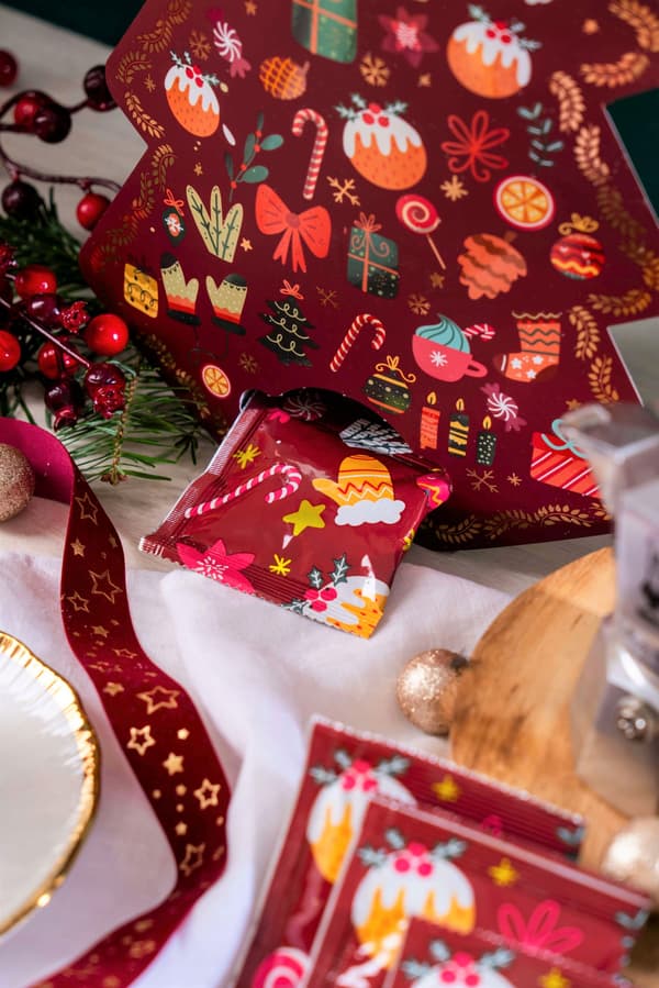 Adventskalender med löst te julgran present Green Touch