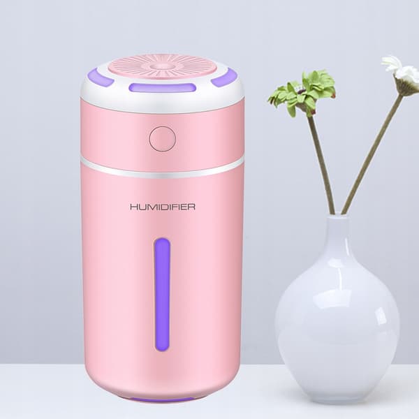USB-uppladdningsbar luftfuktare, doftoljediffusor, rosa