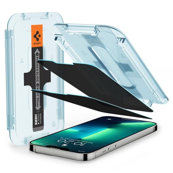 Härdat glas SPIGEN GLAS.TR EZ FIT 2-pack iPhone 13 Pro Max Sekretessskydd