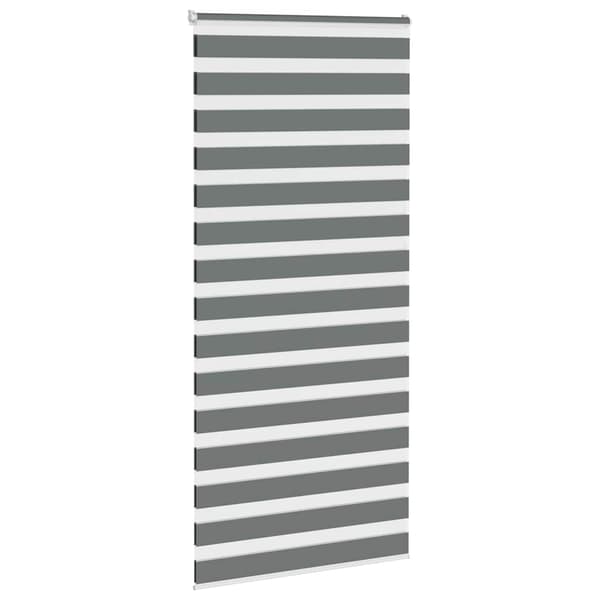 vidaXL zebra rullegardin, mørkegrå, stofbredde 110,9 cm, polyester