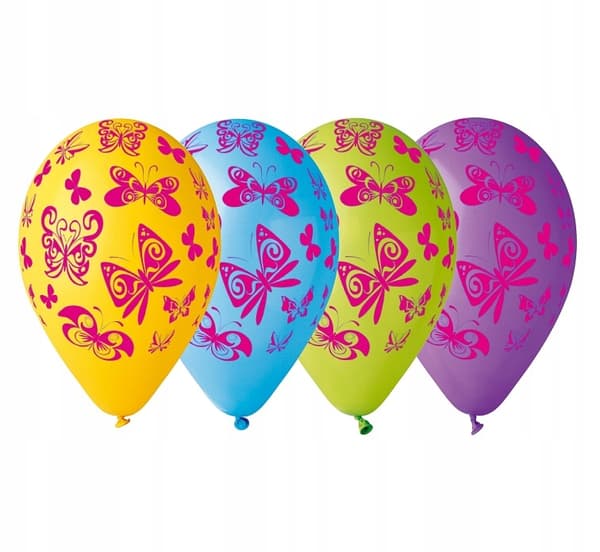 30 cm premiumballonner "Sommerfugle", 5 stk.