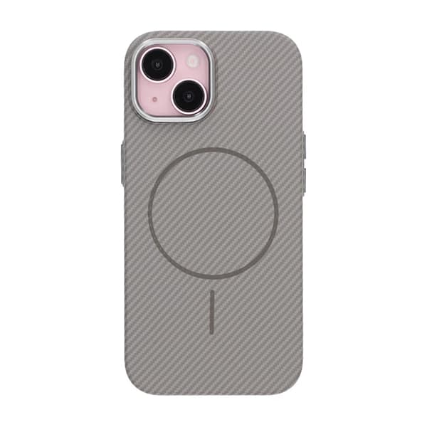 iPhone 15 Mobilskal Carbonmönstrad - Grå