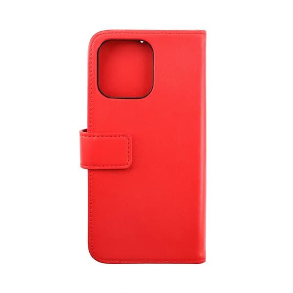 iPhone 14 Pro Plånboksfodral Läder Rvelon - Röd
