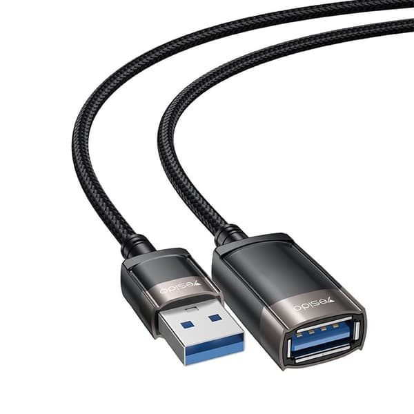 Yesido USB-A han til hun forlængerkabel, 1,5 m - Sort