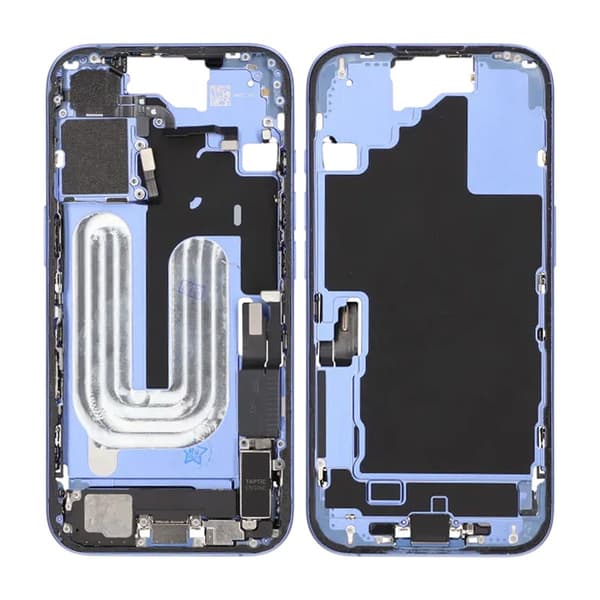 Mellemramme med smådele til iPhone 16 - Blå OEM