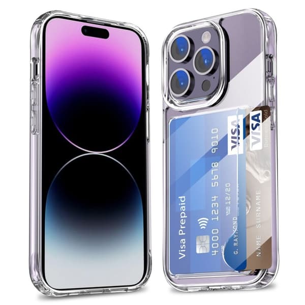 iPhone 14 Pro Max -kotelo korttipaikalla - Läpinäkyvä