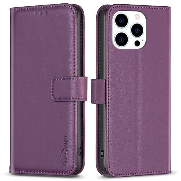 BINFEN COLOR iPhone 16 Pro Max Plånboksfodral – Mörklila