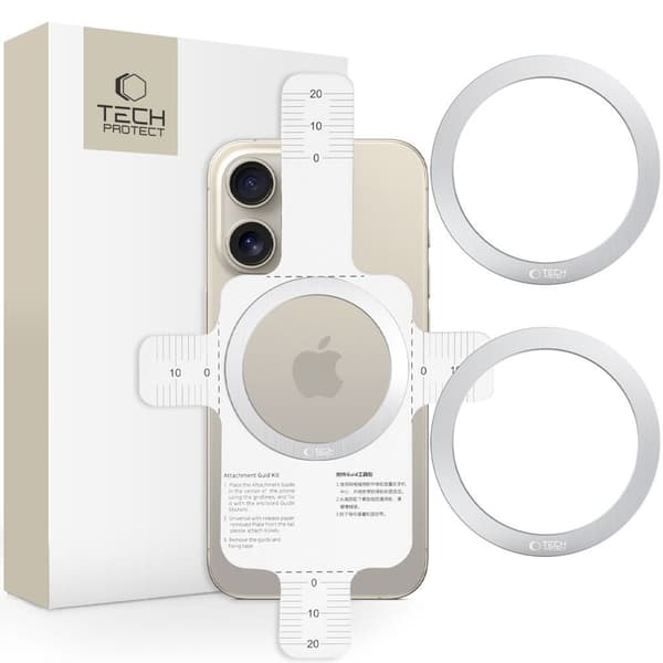 Tech-Protect MMP-110 2i1 MagSafe Ring - Sølv / Sølv