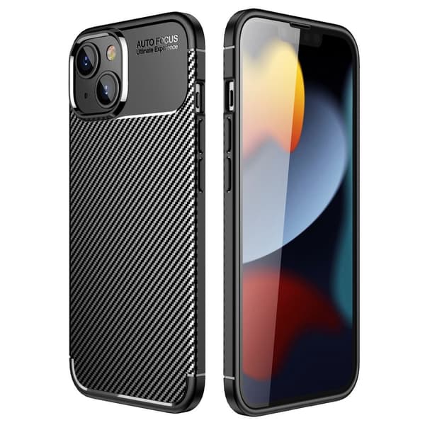 Kulfiber Cover til iPhone 14 - Sort