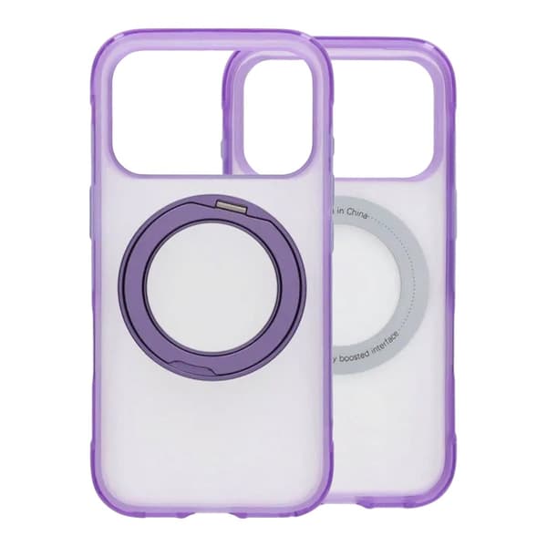 Mat MagSafe-cover med ringstativ til iPhone 17 Pro og 18 Pro - Lilla