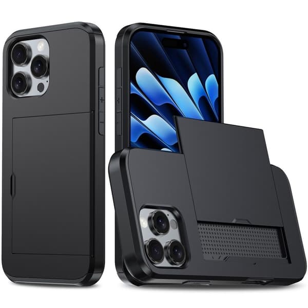 iPhone 16 Pro -kuori korttipaikalla - Musta