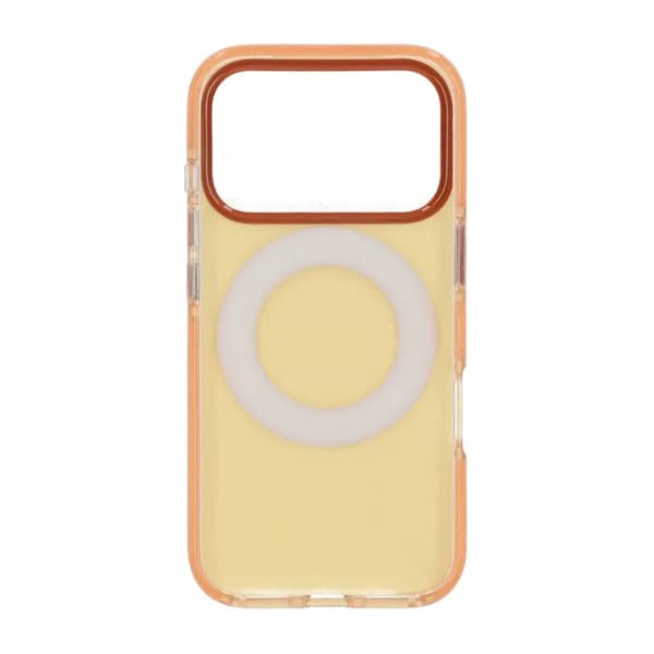 Iridescent Shockproof Case with 360 degree Rotatable Kickstand For iPhone 17 Pro Max Orange