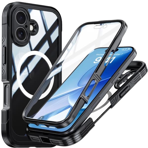 iPhone 17 Cover + Skærmbeskytter - Sort