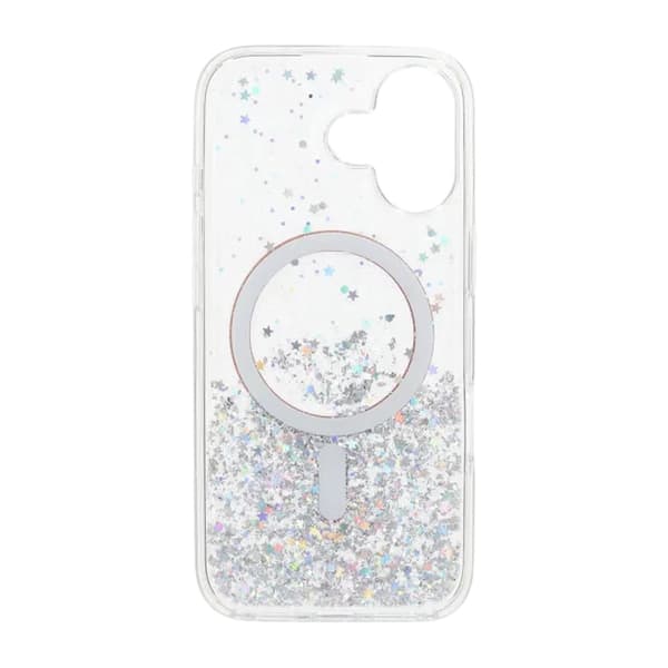 Glitrende MagSafe Cover med Stjerner til iPhone 17 - Orange