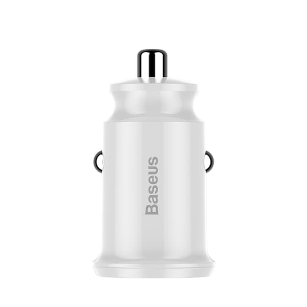 Baseus Grain Biloplader (Dobbelt USB 5V 3.1A) Hvid