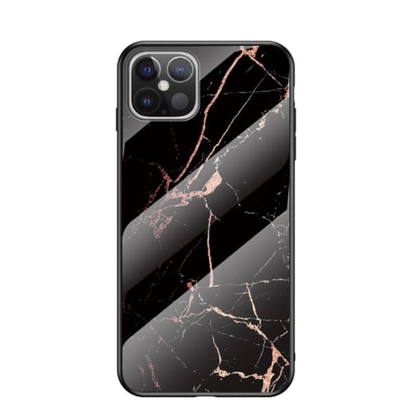 Marmor Cover til iPhone 12 Pro Max - Sort/Guld