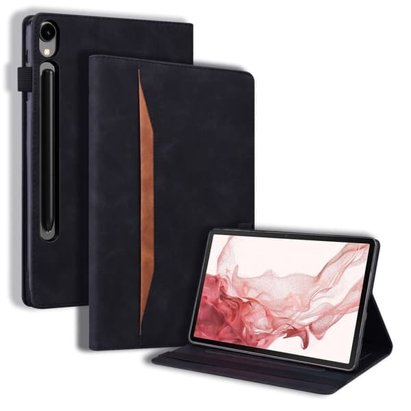 Samsung Galaxy Tab S10 FE Plus -suojakuori korttipaikalla - Musta