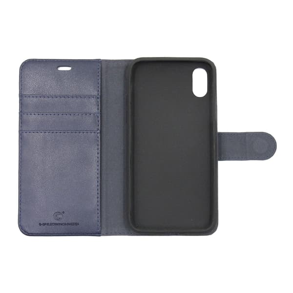 iPhone X/XS Plånboksfodral Läder med Stativ - Blå