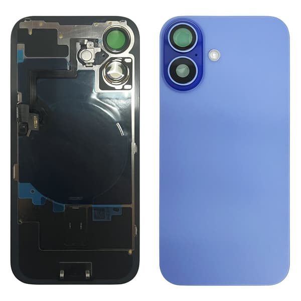 iPhone 16 Bagcover med Små Dele (Intet Logo) - Blå (Ultramarin)