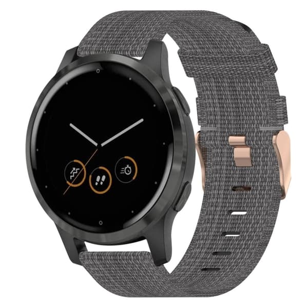 Garmin VivoActive 4S -nailonranneke - Tummanharmaa