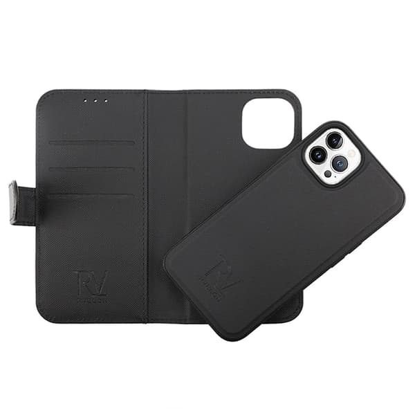 iPhone 14 Pro Max Plånboksfodral Magnet Rvelon - Svart