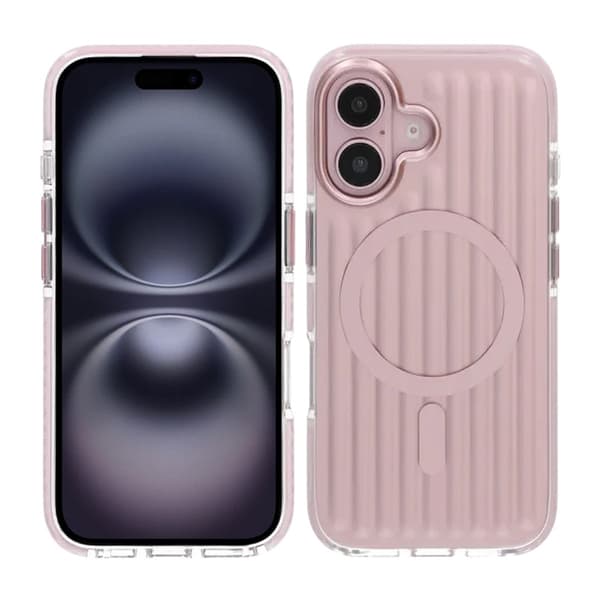 Mønstret TPU-cover til iPhone 16 med MagSafe - Rosa