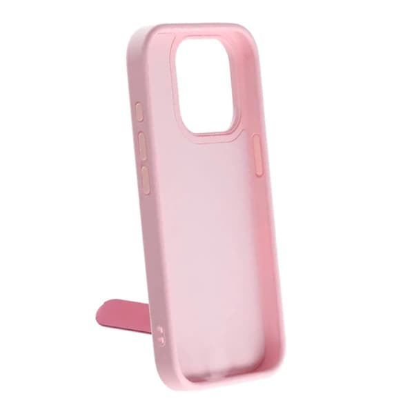 Skal med utfällbart roterande stativ för iPhone 16 Pro - Rosa