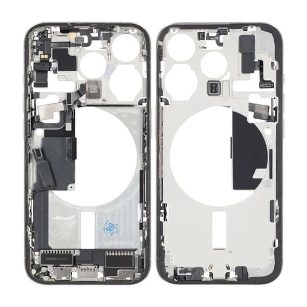 Mellemramme med smådele til iPhone 15 Pro - Hvid Titanium OEM