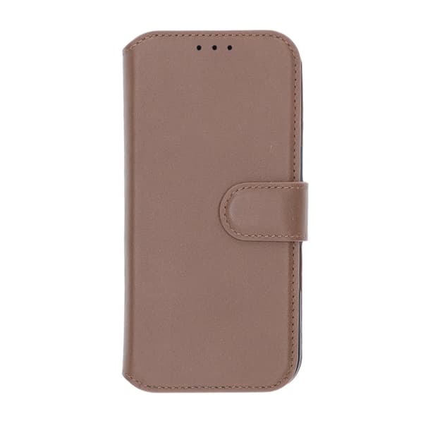 iPhone 16 Pro Plånboksfodral Äkta Läder Rvelon - Brun