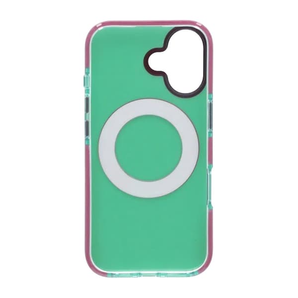 Iridescent Shockproof Case with 360-degree Rotatable Kickstand For iPhone 17 Green