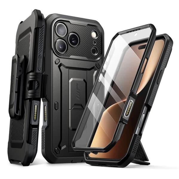 SupCase UB Pro -kotelo iPhone 17 Pro -puhelimelle – Musta