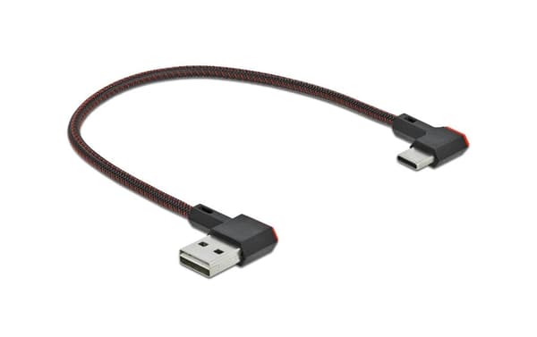 Delock USB-A til USB-C Vinklet Kabel, 0,2 m - Sort