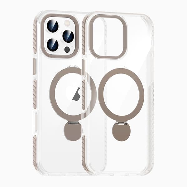 MagSafe Cover til iPhone 16 Pro Max - Transparent Grå med Ringholder