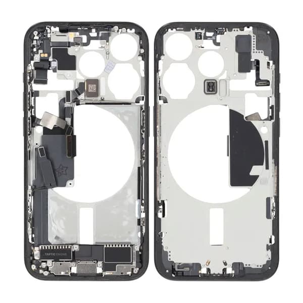 Mellemramme med smådele til iPhone 15 Pro - Sort Titanium OEM
