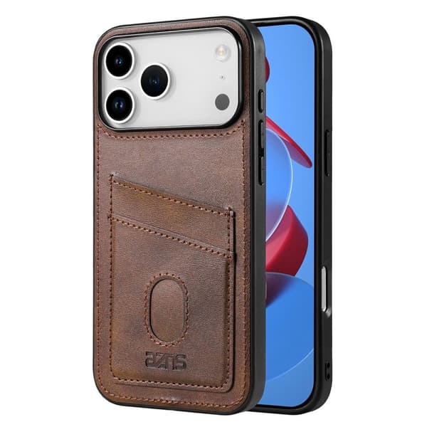Etui med kortlommer PU-læder iPhone 18 Pro Max, iPhone 17 Pro Max - Kaffe