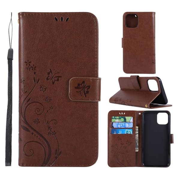 iPhone 11 -kuori perhoskuviolla – Ruskea